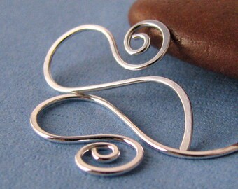Handmade Earwires, Hammered Sterling Silver French Sassy Swirls, Interchangeable Earrings