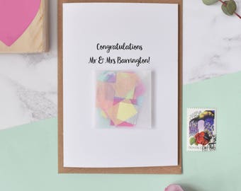 Personalised 'Congratulations' Wedding Confetti Card