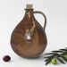 Ceramic oil jug, ceramic oil bottle, handmade olive oil bottle, playing brown, vinegar bottle, sake jar (No. A-oil-21)