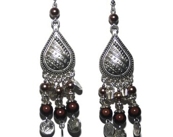 Boho brown tone earring