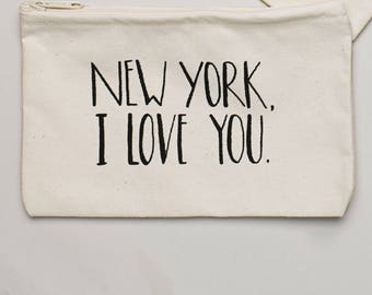 New York, I Love You Zippered Pouch