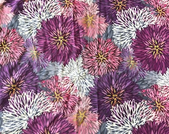 Swimsuit Fabric- Purple flowers (1 yard)