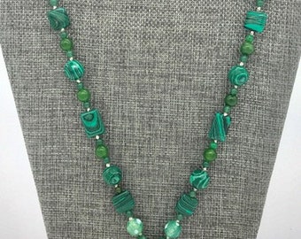 Green crazy lace agate pendant necklace