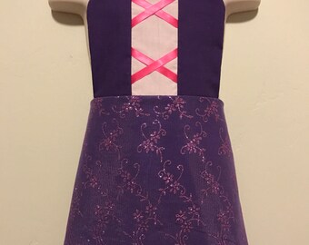 Rapunzel Princess Dress Up Apron - Tangled Reversible