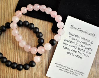 2 Pc Set couples bracelet you complete me relationship bracelet his and hers bracelet anniversary gifts for boyfriend long distance bracelet