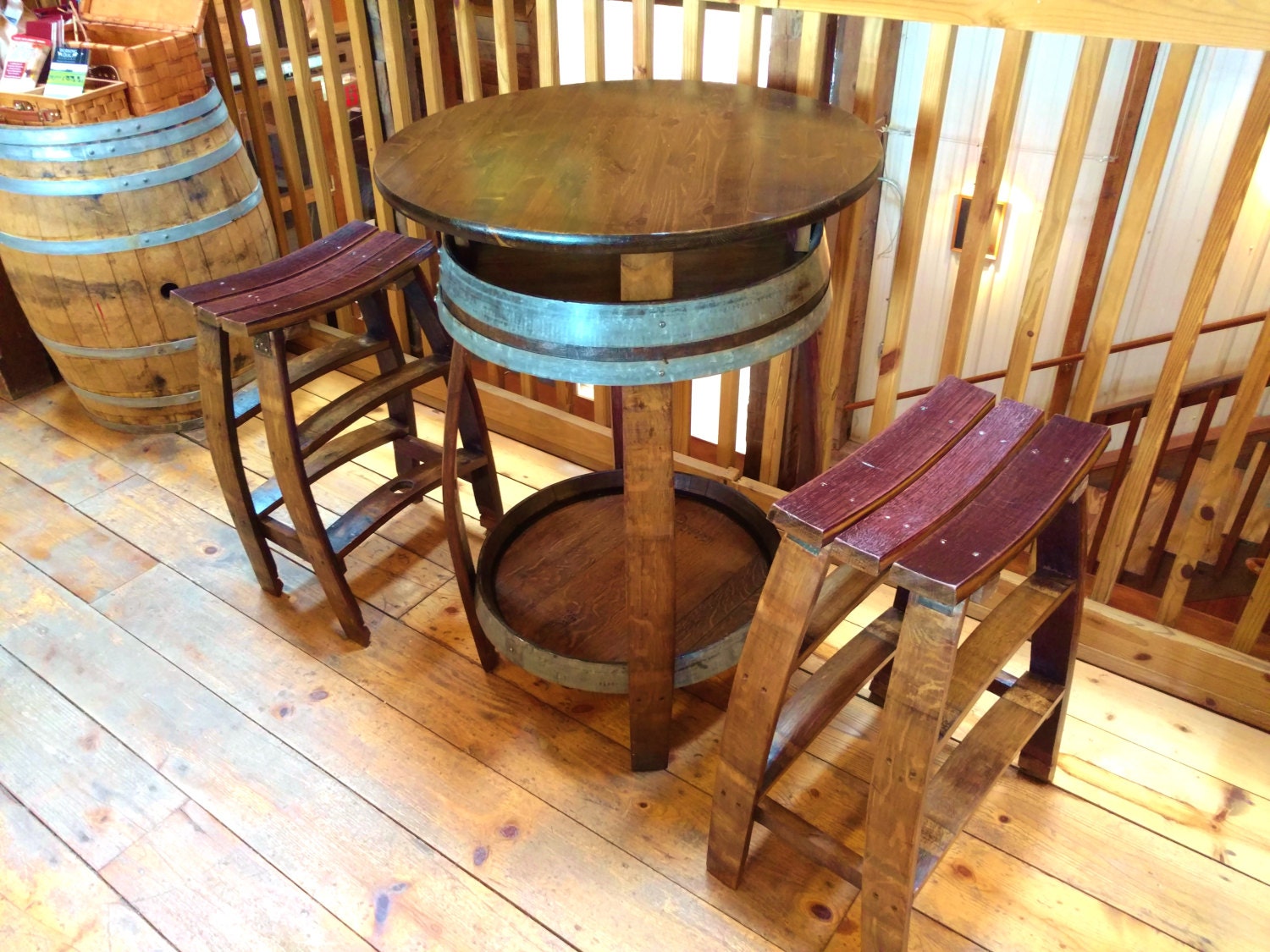 Wine Barrel Pub Table Handcrafted From A Red Wine Barrel