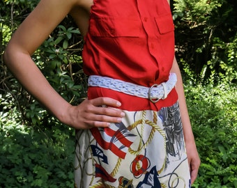 Upcycled Patchwork Red Silk Maxi Dress, size (europ. S/M)
