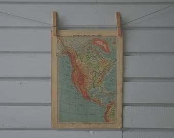 1939 Vintage North America Map