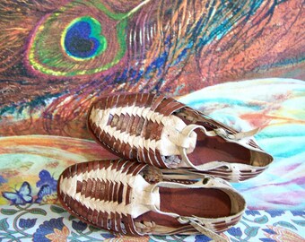 Child Huaraches, Mexican Sandal, Mexican shoe, Traditional Mexican, child leather sandal, woven leather shoe, size 1