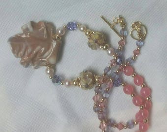 Pendant Necklace With Ceramic Leaf