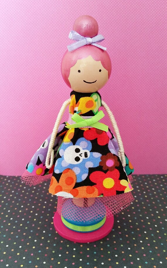 Items similar to Brittany Miniature Wooden Clothespin Doll on Etsy