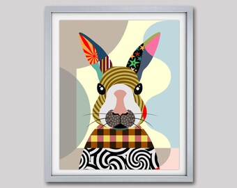 Bunny Art Print, Bunny Poster, Bunny Painting, Bunny Decor, Bunny Gifts, Rabbit Print, Rabbit Art Print, Rabbit Painting