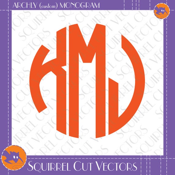 Download Circle Monogram Archly Letters SVG DXF EPS Cutting files.