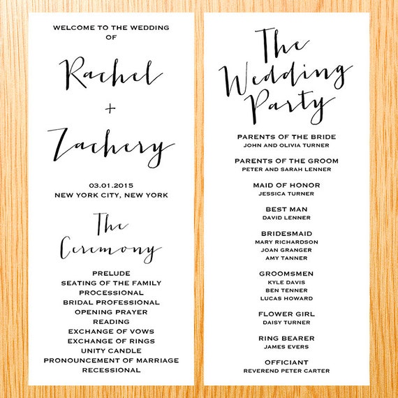 simple wedding program template free simple wedding ceremony wedding program card modern minimalist simple wedding program template free simple wedding ceremony wedding program card modern minimalist