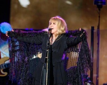Stevie Nicks Shawl Wrap Gift for Her Scarves for Women Black Shawl, Authentic Stevie Nicks Costume Shawl, See Through Black Stevie Shawl