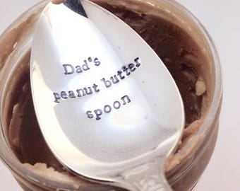 Dad's peanut butter spoon, custom spoon, personalized spoon