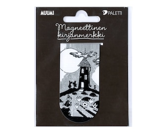 Moomin Magnetic Bookmark, Party Favor, Page Marker, Tove Jansson, Monochrome, Gift