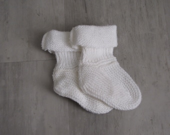 Vintage White Baby Booties