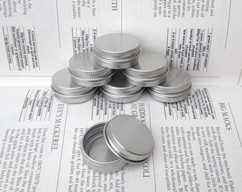 Small Metal Tins, Blank Round Silver Color, 15ml Screw Lidded (A Set Of 20 Boxes)