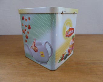 Liptons Fruit Teas Container, Storage Tin, Lidded Storage Container 1117041-474