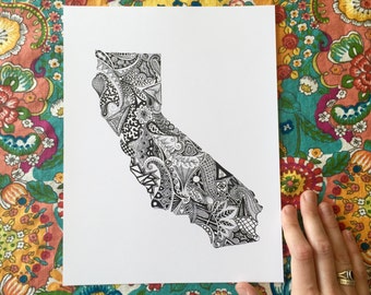 California State Print/California Outline Art