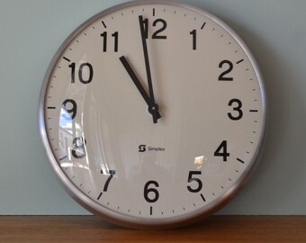 Vintage Simplex clock industrial mid century school clock