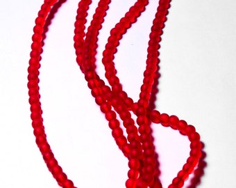 Baby Rubies- recycled sea glass beads