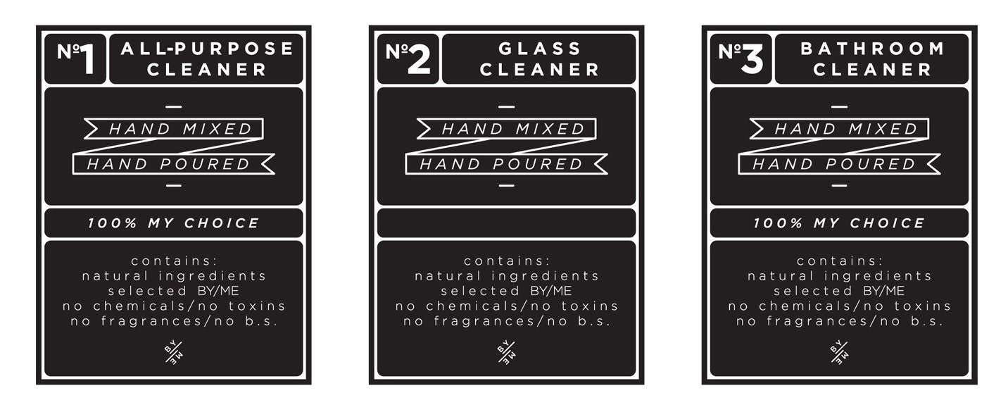 DIY cleaning decals / labels set designer black