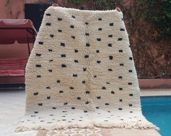 Moroccan Rug, Moroccan Carpet, Beni Ourain Rug, Super Soft Wool Souk Rug 8 Ft x 5 Ft Moroccan Rug, Berber Tribal Rug Beni Ourain