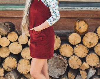 Corduroy Overall dress, retro Jumper, vintage jumper, Corduroy Jumper, Womens Romper, Jumper Dress