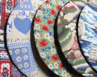 SHOWER BATH CAP Quality Fabric Prints Shower Proof Lining Colour Co-ordinated Binding