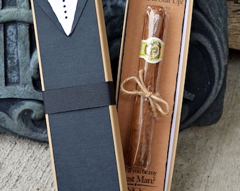 Will You Be My Groomsman Cigar Box Tux Best Man Time To Suit Up Rustic Custom Gift