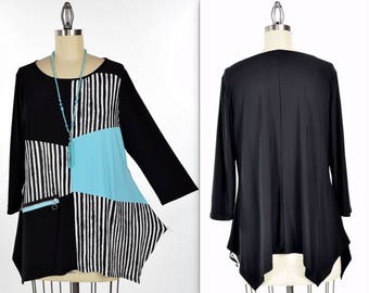 Free Shipping, Dare2bstylish Artsy tunic, Abstract tunic, Plus size tunic, Small to 3XL. Mix and Match Beauty.