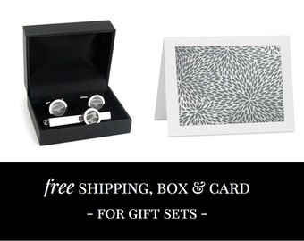 1 Year Anniversary Gift for Him / Paper Anniversary / First Anniversary Gift Man / "Titan" Japanese Paper Cufflinks + Tie Clip for Husband