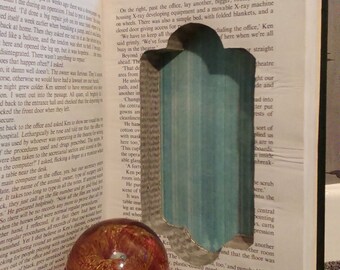 Green and Gold Hollow book safe shaped secret compartment Readers Digest hidden stash box upcycled recycled repurposed