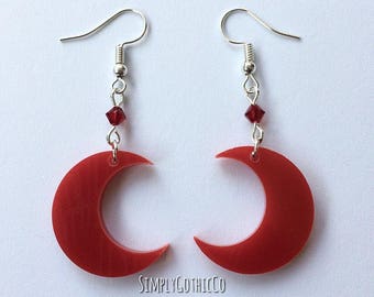 Gothic 'Blood Moon' Earrings