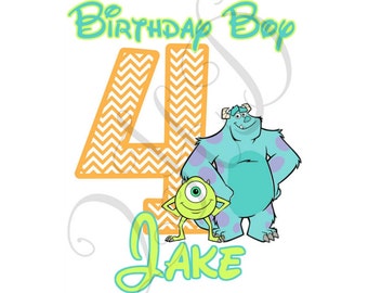 Monsters Birthday Iron On Pick your colors! - Digital - You Print