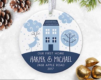 Our First Home Ornament First Christmas New House Gift Housewarming Gift Realtor Gift Personalized Home Ornament