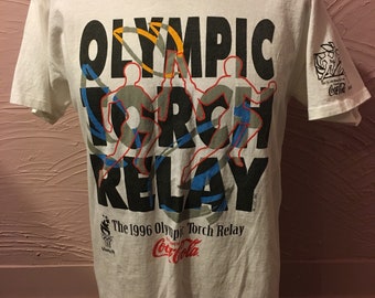 Coca Cola Olympic Torch Relay Atlanta 1996 T-Shirt M 90's