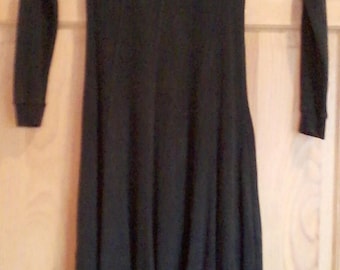 Vintage Long Black Cotton Dress