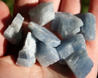 5 Blue Calcite Crystals