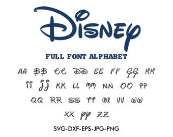 Disney font SVG, Disney svg, Disney alphabet svg, silhouette font EPS png jpg files. Disney font svg dxf for Silhouette Cameo or Cricut