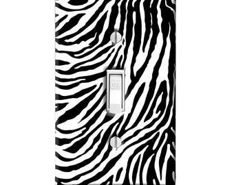 Home Decor Light Switch Cover-Zebra Animal Print-Housewarming-Lighting-Wall Decor-Kitchen Decor-Bathroom Decor-Double Light Switch-Triple