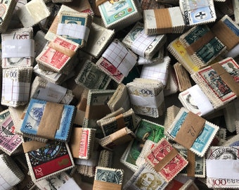 Vintage stamps random 8 little piles