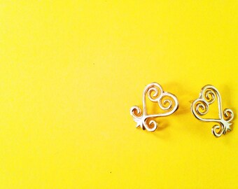 Sankofa Adinkra Stud Earrings// African Symbol Earrings, Adinkra African Symbols, Afrocentric Jewelry, African Jewelry, African Heart Studs