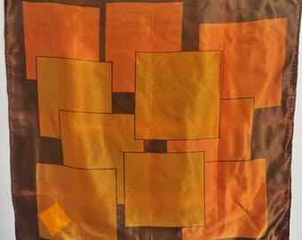 Large Satin Scarf Retro Vintage 27" X 27" #066