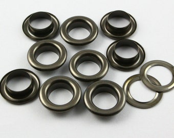100Pcs 17mm Gunmetal Round Grommet Eyelet (GRG17)