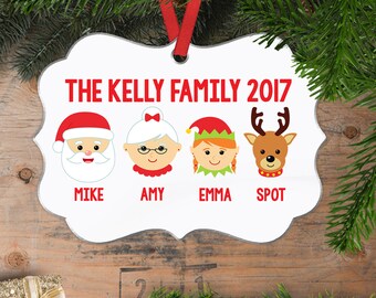Personalized Family Christmas Ornament - Family Christmas Gift -Custom Family Faces Heads Christmas Ornament