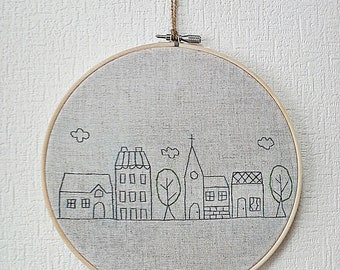 Hand embroidery in hoop Embroidery Wall Art House