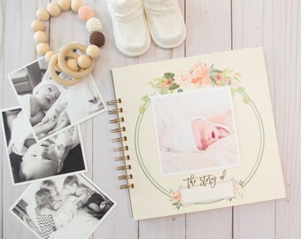 Watercolor Floral Baby Book. Personalized Baby Book. Baby Book Girl. Baby Shower Gift. Custom Baby Book. Personalized Baby Gift. Baby Book.